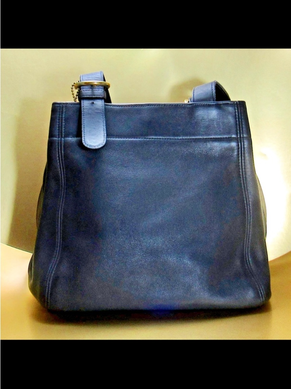 Coach Black Leather Double-Strap Shoulder Bag - Picture 5 of 16